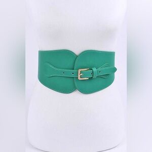 Vegan Leather Elastic Corset Statement Belt